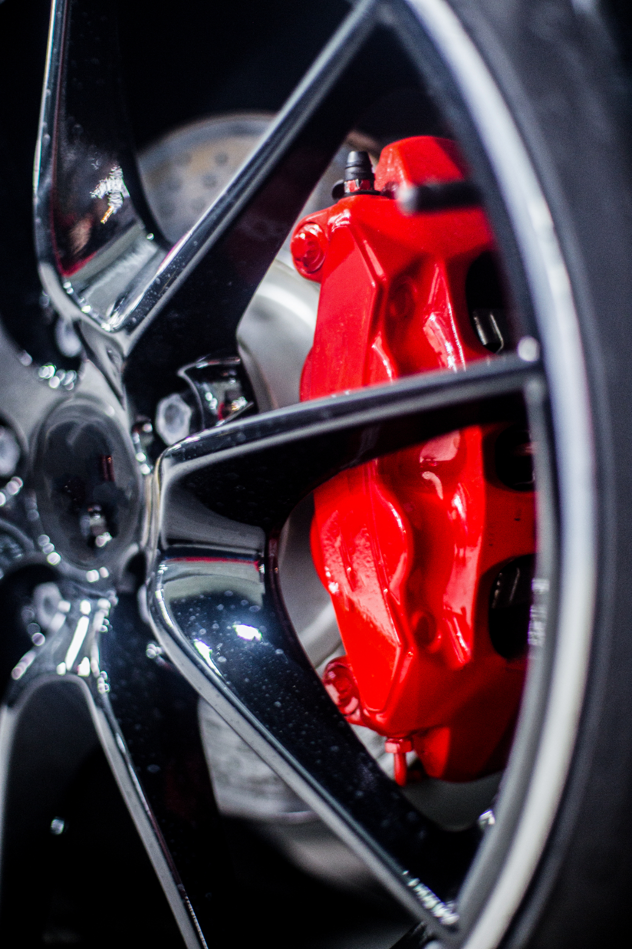 Red performance brake caliper